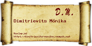 Dimitrievits Mónika névjegykártya