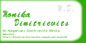monika dimitrievits business card